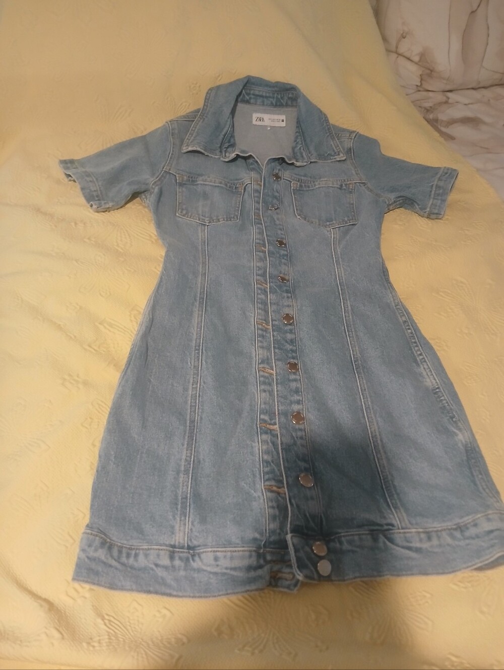 ZARA Light Blue Denim Button-Down Kids Dress